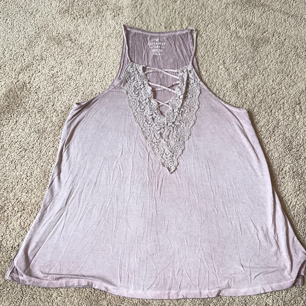 Women’s size large American Eagle soft and sexy tank top with lace detail